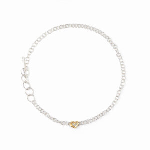 Sandberg Halsband Ringo Mini hjärta Silver/ 18k guld. 46 cm