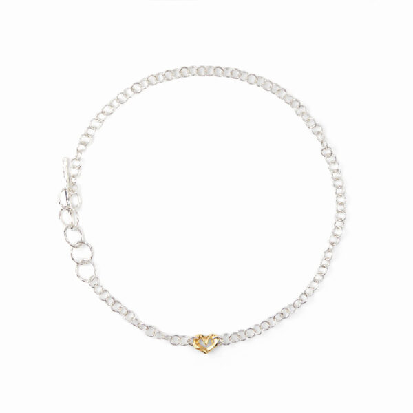 Sandberg Halsband Ringo Mini hjärta Silver/ 18k guld. 46 cm