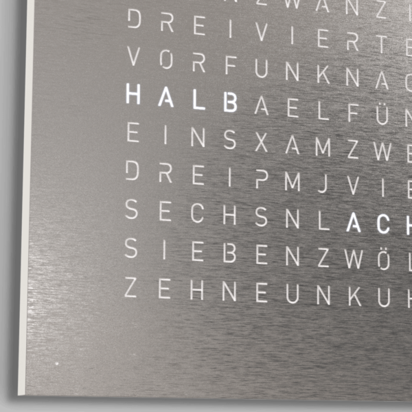 Qlocktwo - Stainless Steel 45*45 cm. Rostfritt stål - Bild 5