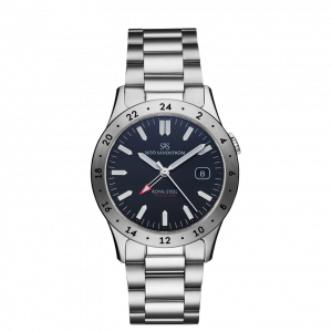 Sjöö Sandström Royal Steel World Timer 36 mm Black