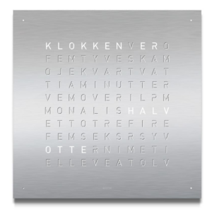 Qlocktwo - Stainless Steel 45*45 cm. Rostfritt stål