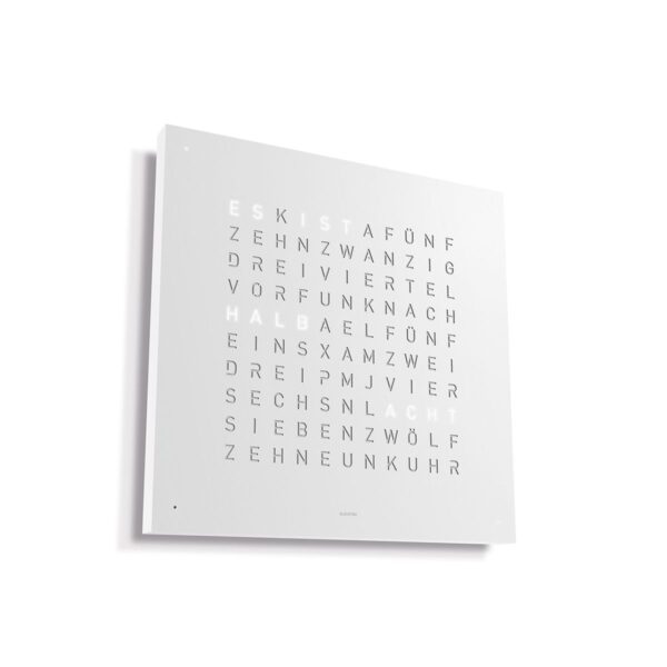 Qlocktwo - White Pepper 45*45 cm. Vitt stål - Bild 2