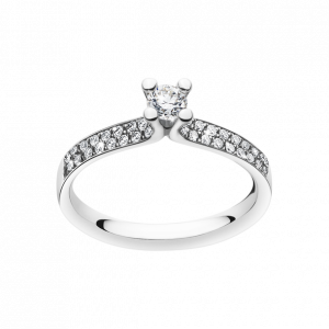 Georg Jensen - Magic Solitär Ring Platina Med Briljant. 0,33 Ct. Stl 17 mm/53. 1 st