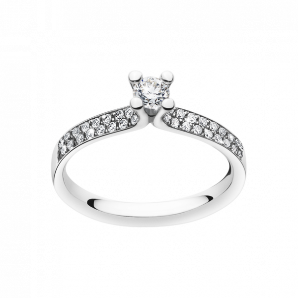Georg Jensen - Magic Solitär Ring Platina Med Briljant. 0,33 Ct. Stl 17 mm/53. 1 st