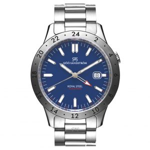 Sjöö Sandström Royal Steel World Timer 41 mm Blue