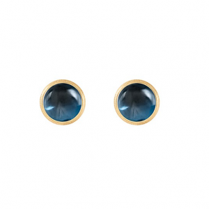 Ole Lynggaard Lotus studs Örhänge. London blue topas. 1 par