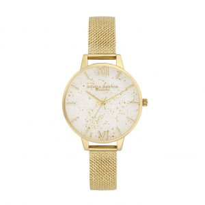 Olivia Burton Celestial Demi Dial Watch with Boucle Mesh. 34 mm