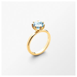 Sandberg Cocktail ring Skyblue Topas 18 k guld 5 mm