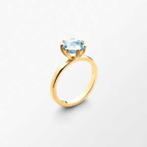 Sandberg Cocktail ring Skyblue Topas 18 k guld 6 mm