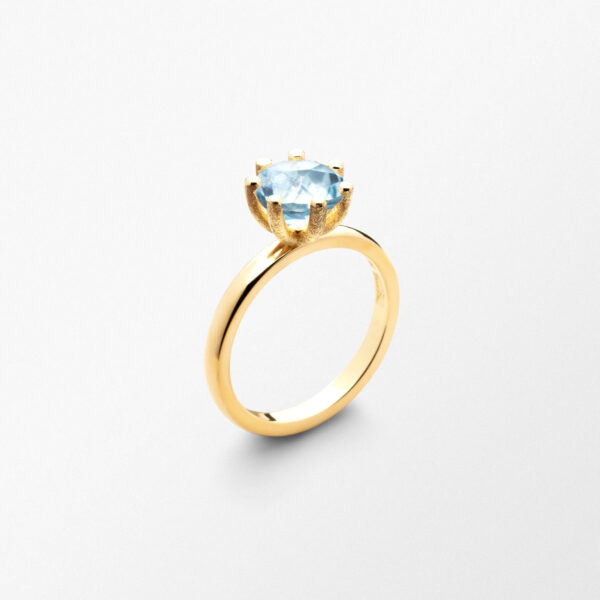 Sandberg Cocktail ring Skyblue Topas 18 k guld 6 mm