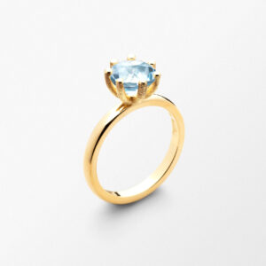 Sandberg Cocktail ring Skyblue Topas 18 k guld 8 mm