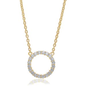 Sif JaKobs Halsband Biella Grande - 18 k guldpläterad med vit zirkon. 1 ex kvar