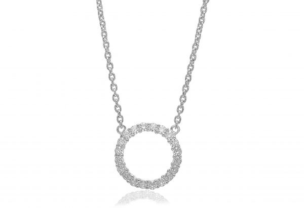 Sif Jakobs Halsband Biella Grande - Silver med vit zirkon. 1 ex kvar