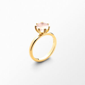Sandberg Cocktail ring Rosenkvarts 18 k guld 6 mm