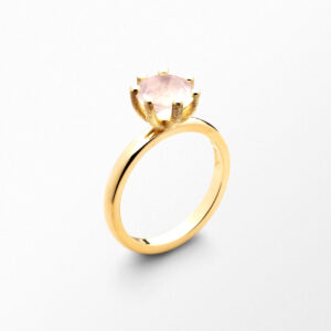 Sandberg Cocktail ring Rosenkvarts 18 k guld 8 mm