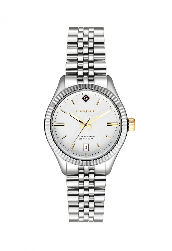 Gant Sussex  Stål Vit tavla - 34 mm