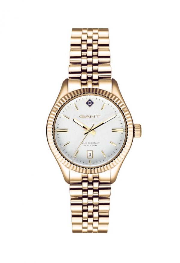 Gant Sussex  Guldpvd Vit tavla - 34 mm.