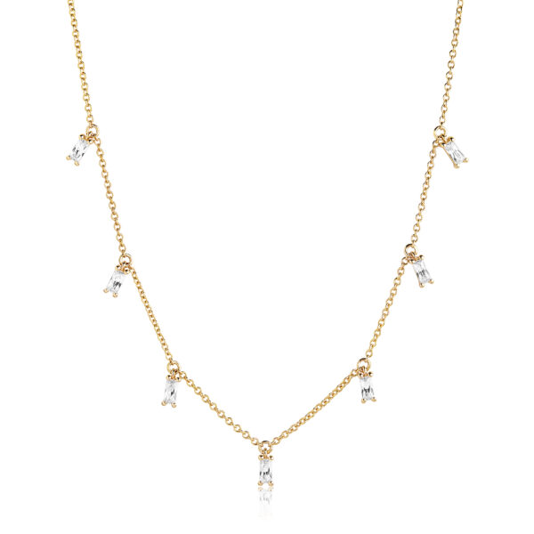 Sif Jakobs Halsband Princess Baguette - 18 Kt. Guldpläterad Zirkonia