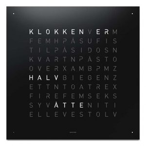 Qlocktwo - Black Pepper 45*45 cm. Svart stål