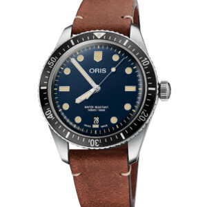 Oris Divers Sixty-Five Date 40 mm. 1 ex kvar. Brunt eller svart läder band