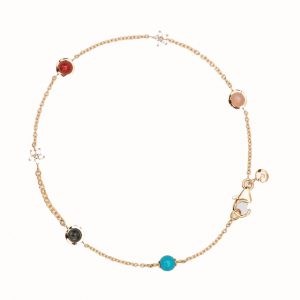 Ole Lynggaard Armband Shooting Star 18 k guld med mixade stenar.