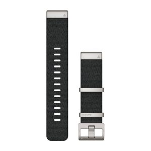 QuickFit® 22-klockarmband Armband i jacquardvävd nylon Svart