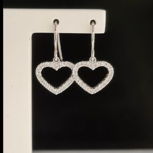 Örhängen i 18 k vitguld & Diamanter. Totalt 0,40 ct. 1 par