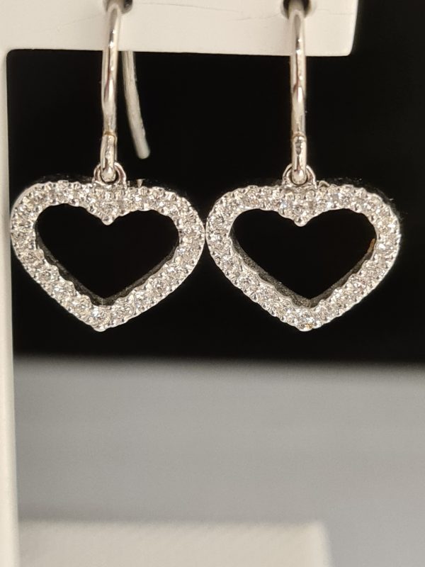 Örhängen i 18 k vitguld & Diamanter. Totalt 0,40 ct. 1 par - Bild 2
