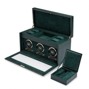 Wolf British Racing Green 3 Piece Watch Winder