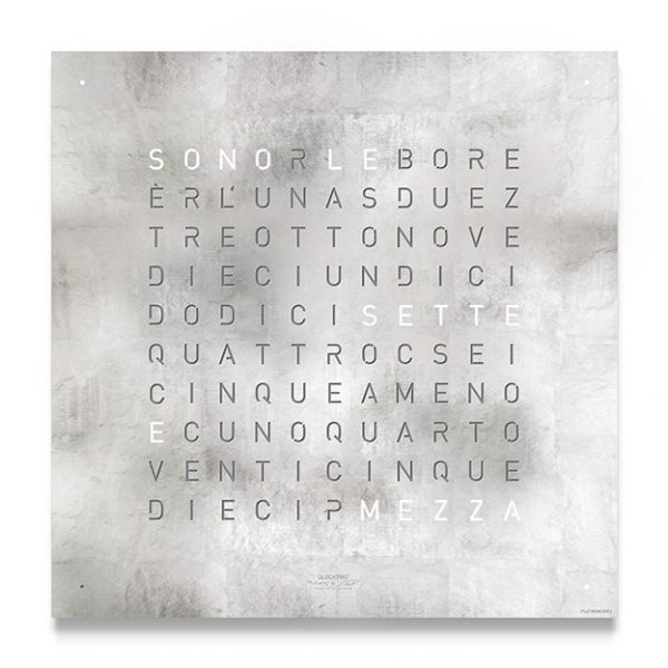 QLOCKTWO - Creator´s Edition Platinum. 1 ex i lager. 45*45 cm