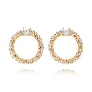 Caroline Svedbom  - One Love Earring / Pearl + Crystal