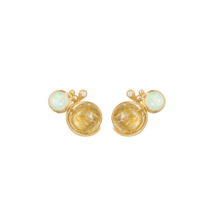 Ole Lynggaard Lotus Studs Earring. Rutil + Opal