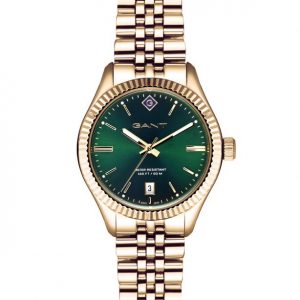 Gant Sussex  Guldpvd Grön tavla - 34 mm