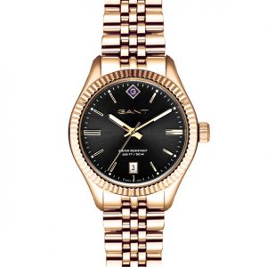 Gant Sussex  Guldpvd Svart tavla - 34 mm