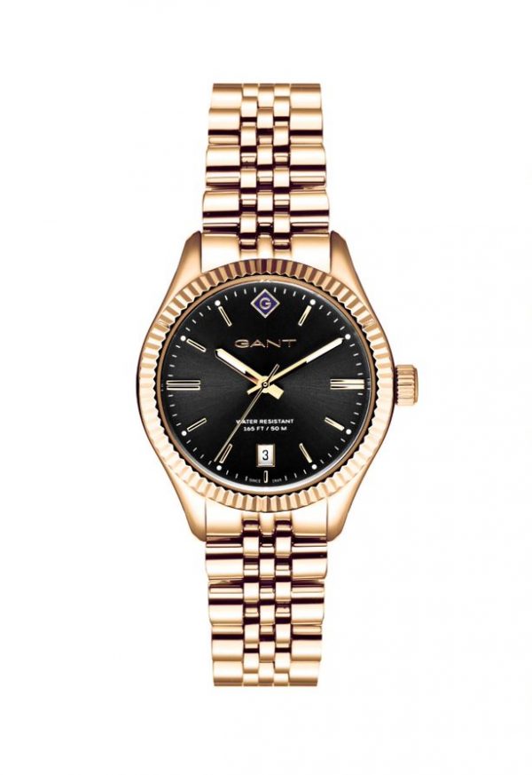 Gant Sussex  Guldpvd Svart tavla - 34 mm