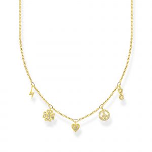 Thomas Sabo Halsband med symboler Förgyllt silver. 1 ex