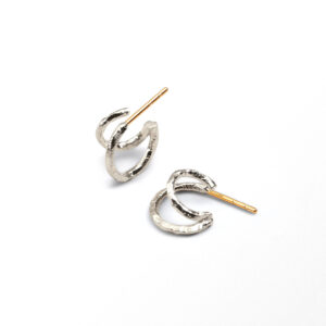 Sandberg Örhänge Ringo, Dubbel Creol Silver/18 k
