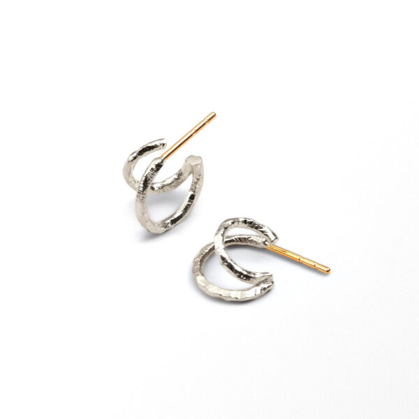 Sandberg Örhänge Ringo, Dubbel Creol Silver/18 k