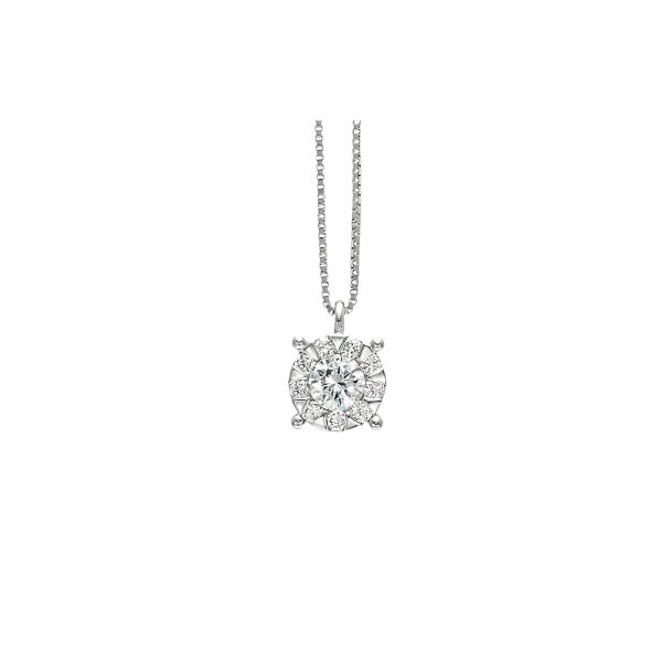 Piero Milano - Bloom Halsband vitguld 18 k med diamanter
