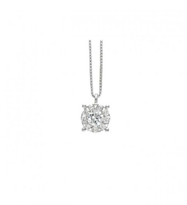 Piero Milano - Bloom Halsband vitguld 18 k med diamanter