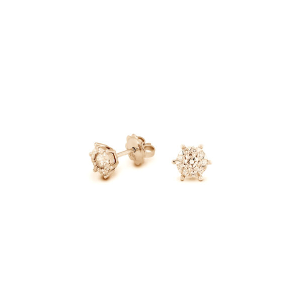 Piero Milano - Bloom örhängen vitguld eller guld 18 k med diamanter - Bild 3