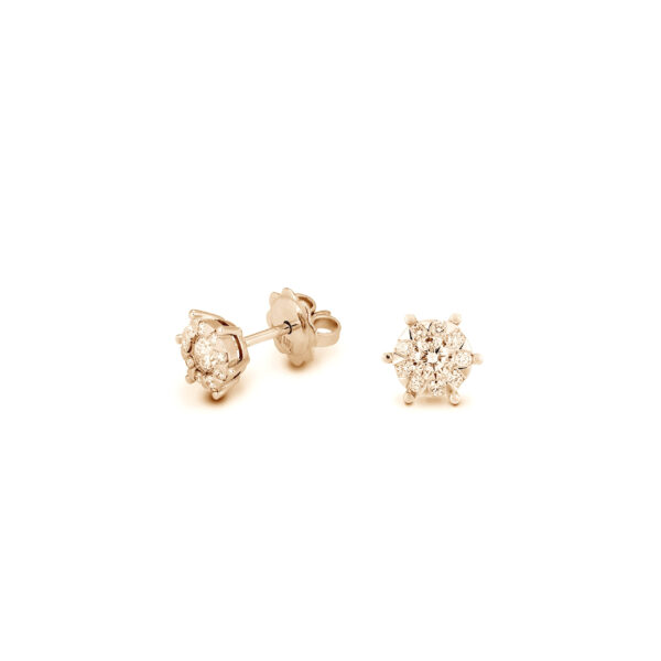 Piero Milano - Bloom örhängen vitguld eller guld 18 k med diamanter - Bild 3