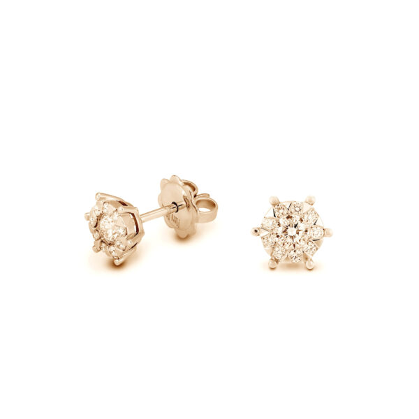 Piero Milano - Bloom örhängen vitguld eller guld 18 k med diamanter - Bild 3