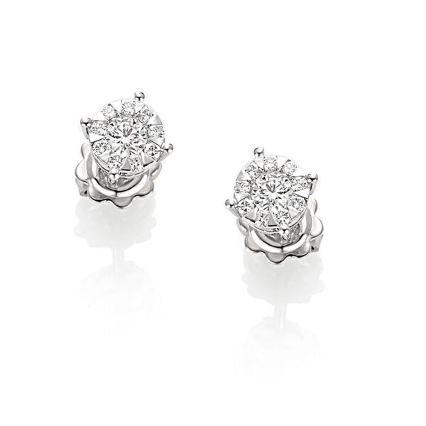 Piero Milano - Bloom örhängen vitguld eller guld 18 k med diamanter
