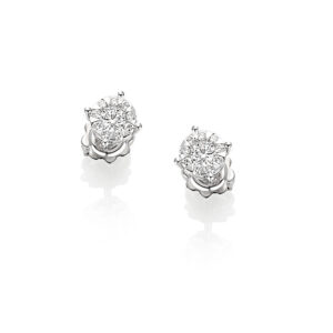 Piero Milano - Bloom örhängen vitguld eller guld 18 k med diamanter