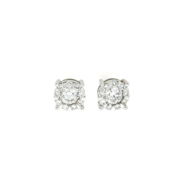 Piero Milano - Bloom örhängen vitguld eller guld 18 k med diamanter - Bild 2
