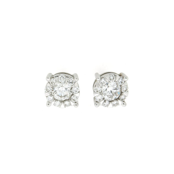 Piero Milano - Bloom örhängen vitguld eller guld 18 k med diamanter - Bild 2