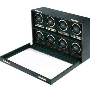 Wolf British Racing Green 8 piece watch winder