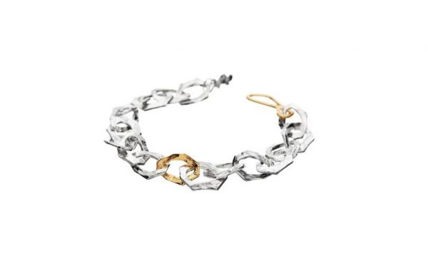 Sandberg Stor Grim Armband Silver/18 k guld
