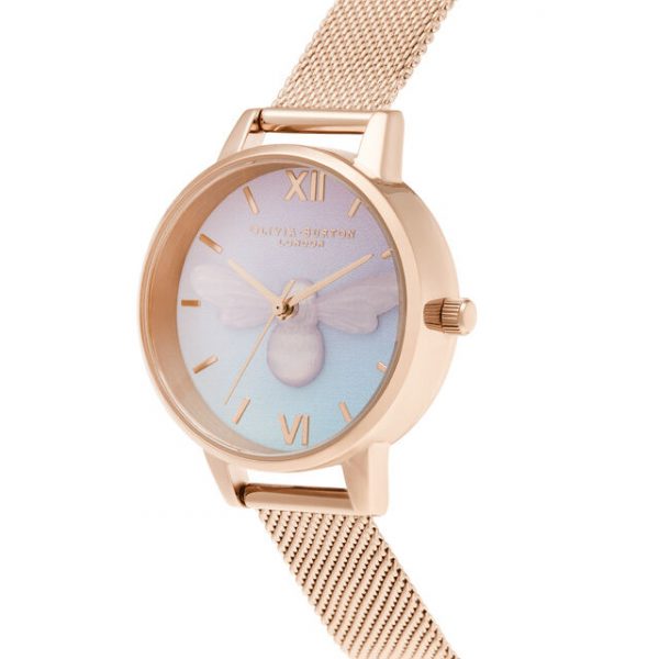 Olivia Burton Sweet Bee Midi Rose Gold Mesh Watch 30 mm - Bild 2